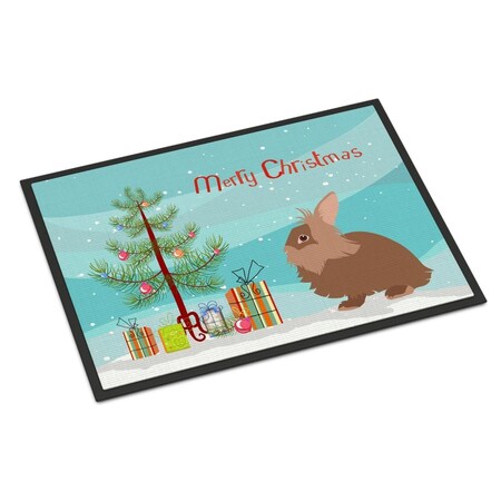 Carolines Treasures Lionhead Rabbit Christmas Indoor or Outdoor Mat, 18 x 27 in. BB9327MAT